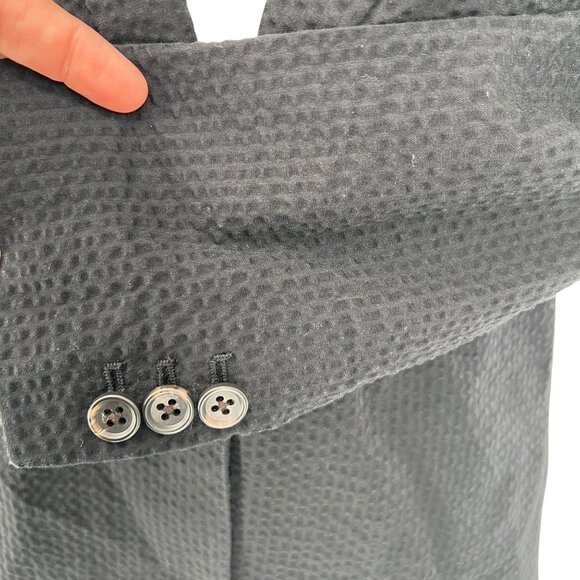 J. Crew Eniko Seersucker One Button Blazer Suit Jacket Black Size 2 - Picture 9 of 15